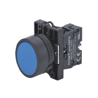 CHINT Кнопка управления NP2-EA65 без подсветки синяя 1НО+1НЗ, IP40 (R)