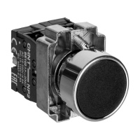 CHINT Кнопка управления NP2-BA25 без подсветки черная, 1НО+1НЗ, IP40 (R)