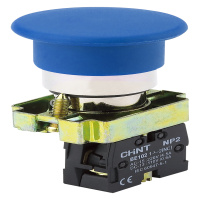 CHINT Кнопка управления "Грибок" Φ40мм самовозв. NP2-BC62 без подсветки, синяя 1НЗ, IP40 (R)