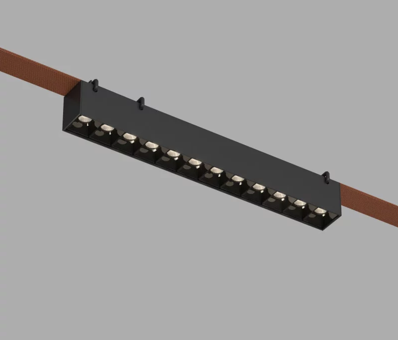 Denkirs DK5571-BK Трековый светильник Belty Grill со светодиодом L323mm H45mm 48V 12W 24° 3000K IP20 черный алюминий