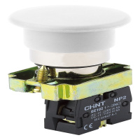 CHINT Кнопка управления "Грибок" Φ40мм самовозв. NP2-BC12 без подсветки, белая 1НЗ, IP40 (R)