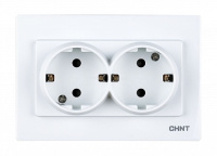 CHINT 2-местная розетка с заземляющим контактом 16А 250В рамочная