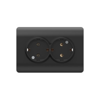 Chint (NEW3-E) Розетка с/з со шторками двойная, 16А, черный