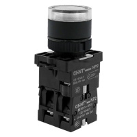 CHINT Кнопка управления NP2-EW3165 1НО+1НЗ белая AC/DC230В(LED), IP40 (R)