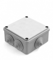 CHINT Коробка распаячная для наружного монтажа, RAL 7035, 6 гермовводов, 100х100х50мм, IP55