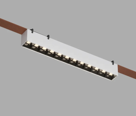 Denkirs DK55701-WB Трековый светильник Belty Grill со светодиодом L323mm H45mm 48V 12W 24° 3000K IP20 белый с черным алюминий