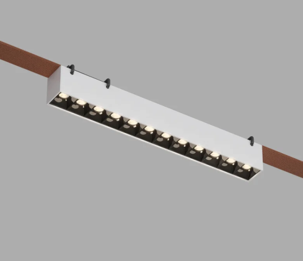 Denkirs DK55701-WB Трековый светильник Belty Grill со светодиодом L323mm H45mm 48V 12W 24° 3000K IP20 белый с черным алюминий