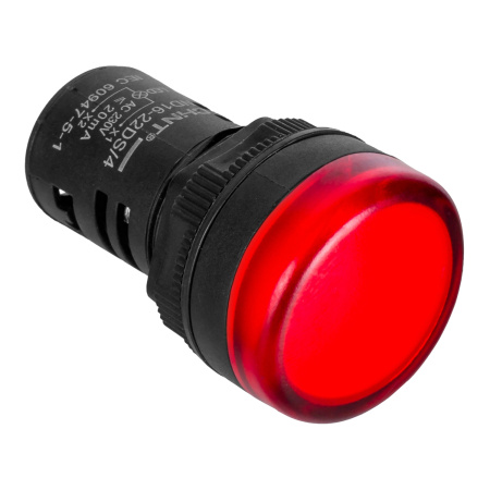 CHINT Индикатор ND16-22DS/2C красный, компактный, встр. резистор, IP65 АС/DC24В (R)   