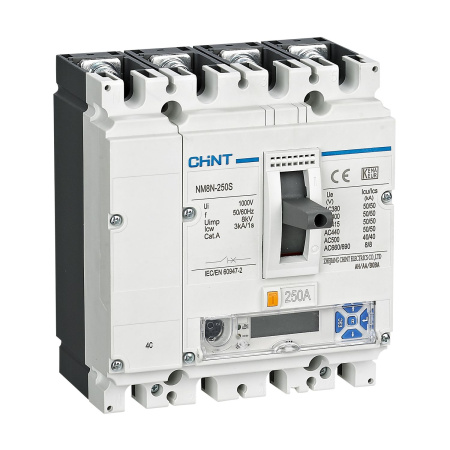CHINT Авт. выкл. NM8N-250R EM 4P 100А 150кА с электр. расцепителем, LCD (R)