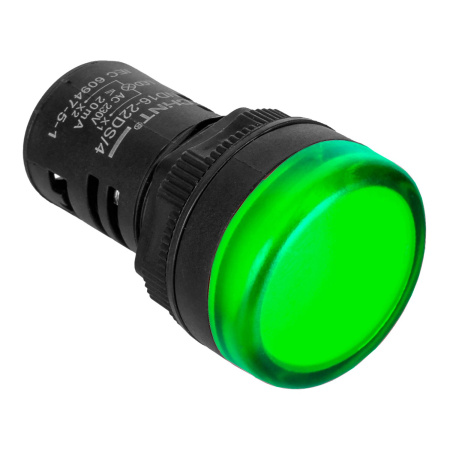 CHINT Индикатор ND16-22DS/2C зеленый, компактный, встр. резистор, IP65 АС/DC24В (R)   