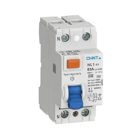 CHINT УЗО NL1-63 2P 40A 100mA 6kA тип AC (DB) (R)
