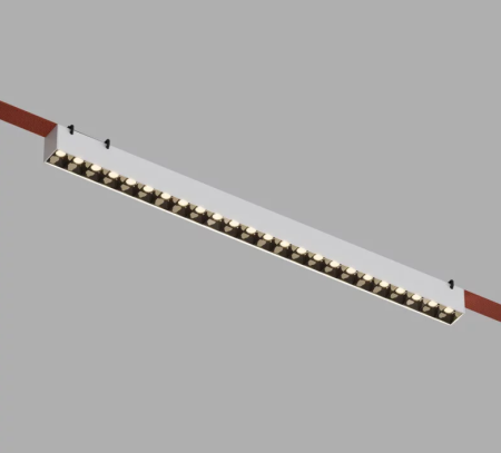 Denkirs DK5573-WB Трековый светильник Belty Grill со светодиодом L642mm H45mm 48V 24W 24° 3000K IP20 белый с черным алюминий