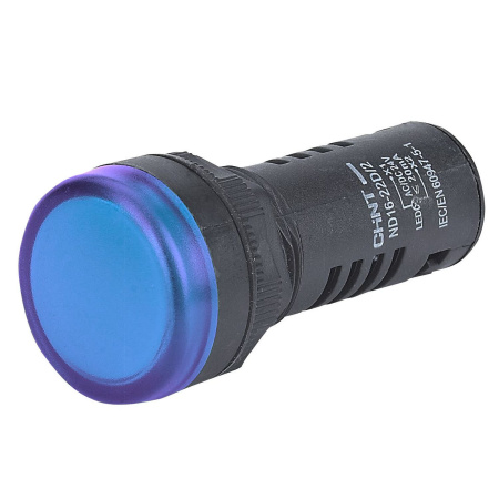 CHINT Индикатор ND16-22D/2C синий, встр. резистор, IP65 АС/DC230В (R)   