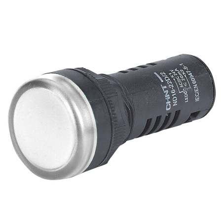 CHINT Индикатор ND16-22D/2C белый, встр. резистор, IP65 АС/DC24В (R)