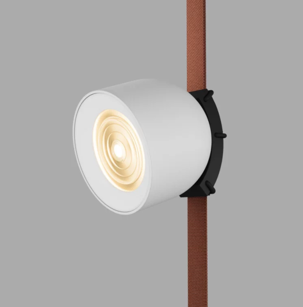 Denkirs DK5541-WH+BK Поворотный трековый светильник Belty Spot со светодиодом d100mm H107mm 48V 12W 38° 3000K IP20 белый с черным алюминий