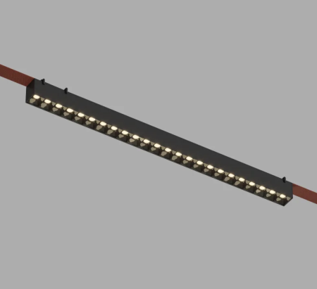 Denkirs DK5573-BK Трековый светильник Belty Grill со светодиодом L642mm H45mm 48V 24W 24° 3000K IP20 черный алюминий