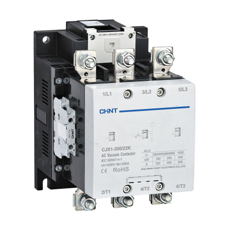 CHINT Контактор вакуумный CJX1-300/22K 300А(АС3) 2НО+2НЗ AC/DC 110В 50/60Гц